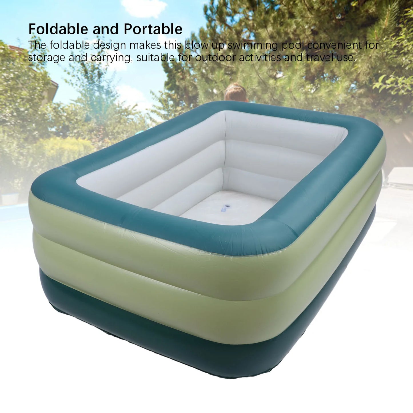 Blow Up Swimming Pool Multifunctional PVC Thickened Foldable Portable Large Capacity Inflatable Pool for Adults for Backyard