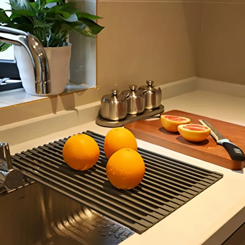 Folding Dish Drying Rack Sink Draining Shelf Vegetable Fruit Washing Stand Cutlery Storage Holder Kitchen Organization Accessory