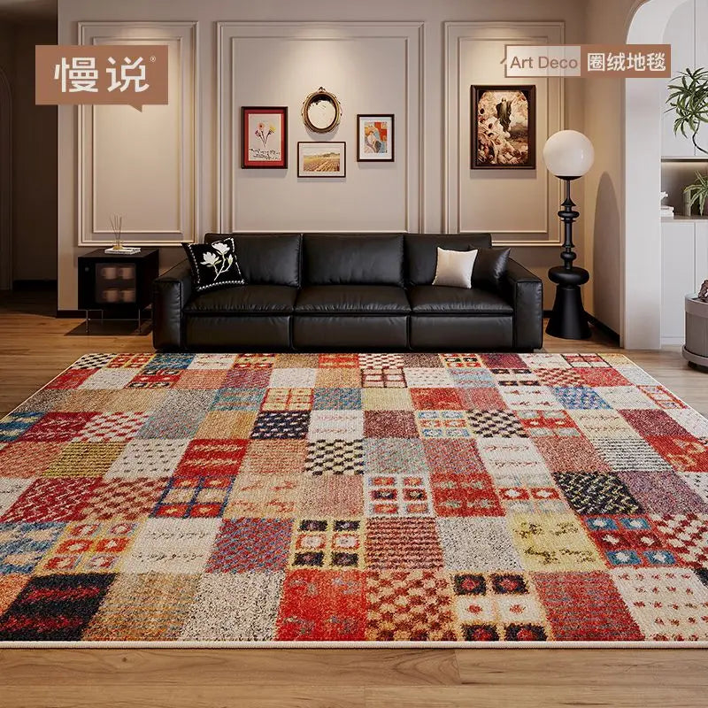 Moroccan Ethnic Style Living Room Rugs Luxury Cloakroom Antiskid Big Size Carpet Room Decoration Home Entrance Floor Soft Mats