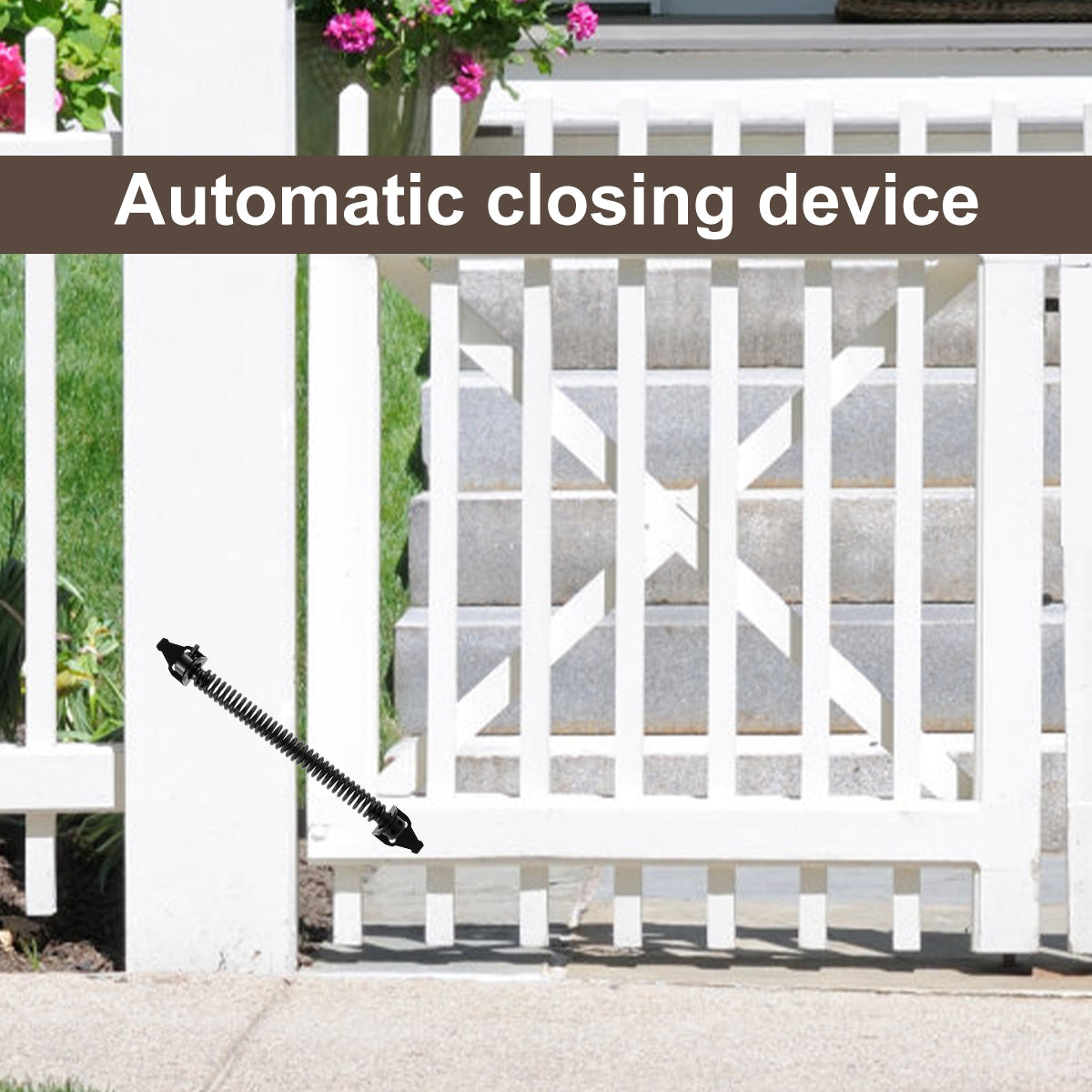 1/2PC Garden Gate Spring Closer 8inch Universal Automatic Gate Spring Metal Fence Gate Spring Closure Rust-Proof Door Outdoor