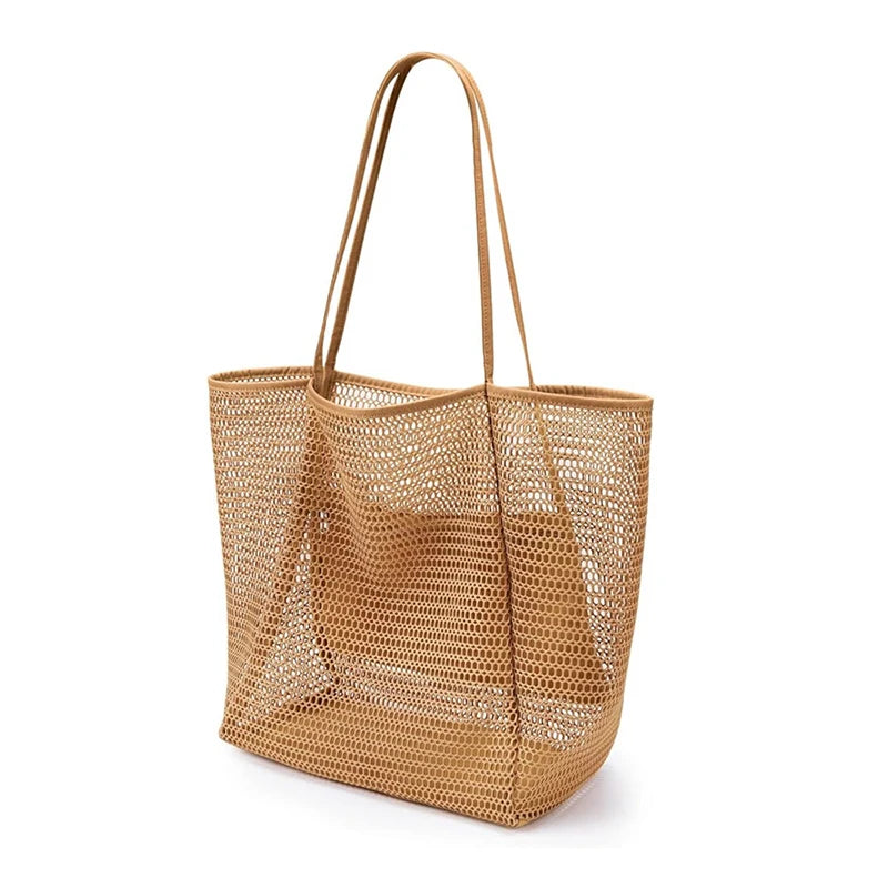 Beach Bag  Mesh Tote Bag  for Travel Pool Family Beach Vacation Cruise Essentials Organizer Storage Bags