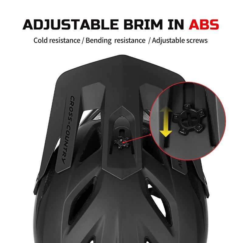 Full-Face Mountain Bike Helmet – Off-Road Certified Integrally molded helmet designed for cycling safety and comfort. Ideal for mountain biking and off-road riding adventures.