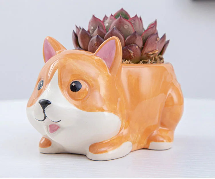 Creative Ceramic Cartoon Vase Cute Animal Panda Cactus Plant Potted Home Gardening Ornaments Ceramic Vase Gift Home Decoration