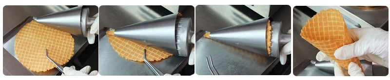 Small / Big Ice Cream Cone Maker Crispy Waffle Cone Gelato Cone Mold Ice Cream Cone Making Machine