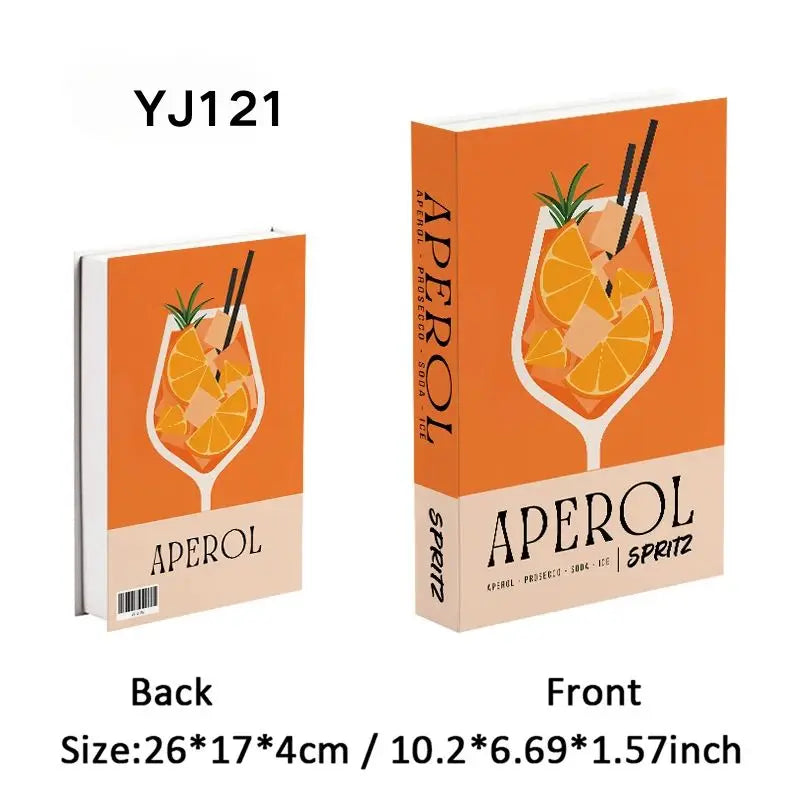Aperol Cocktail Luxury Fake Books Decoration Coffee Table Decorative Books Club Villa Hotle Decoration Shooting Props Home Extra