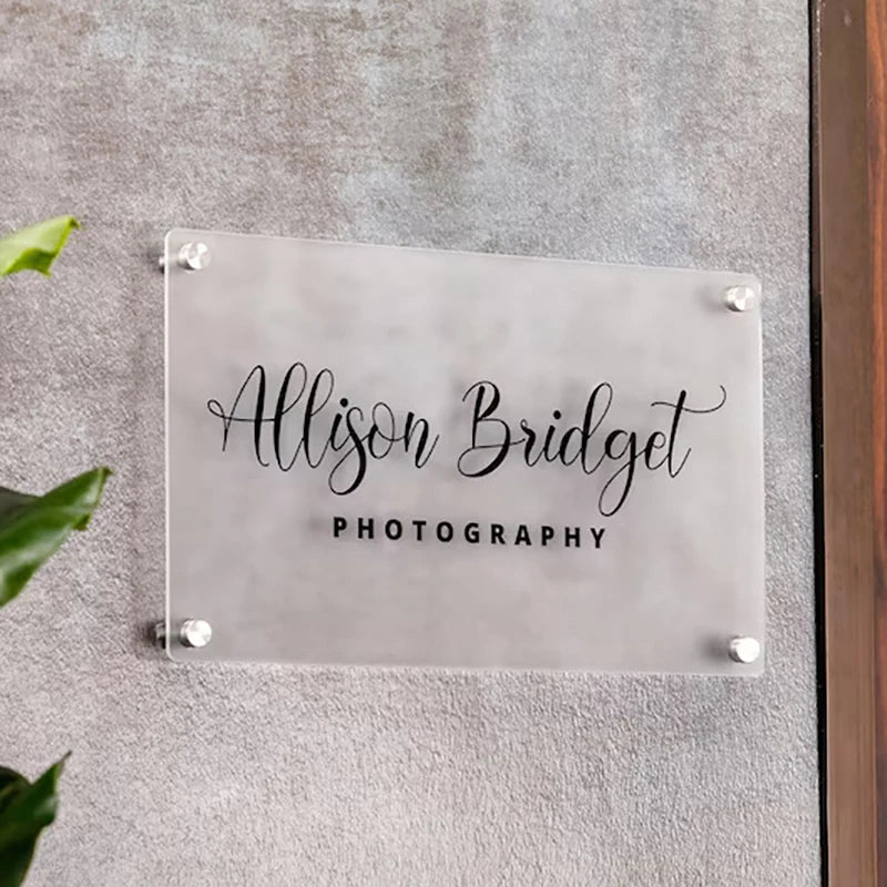 Custom Acrylic Business Sign UV Printed Logo Perspex Plate Beauty Salon Nails Studio Wall Aesthetic Decor Office Signage Plaque