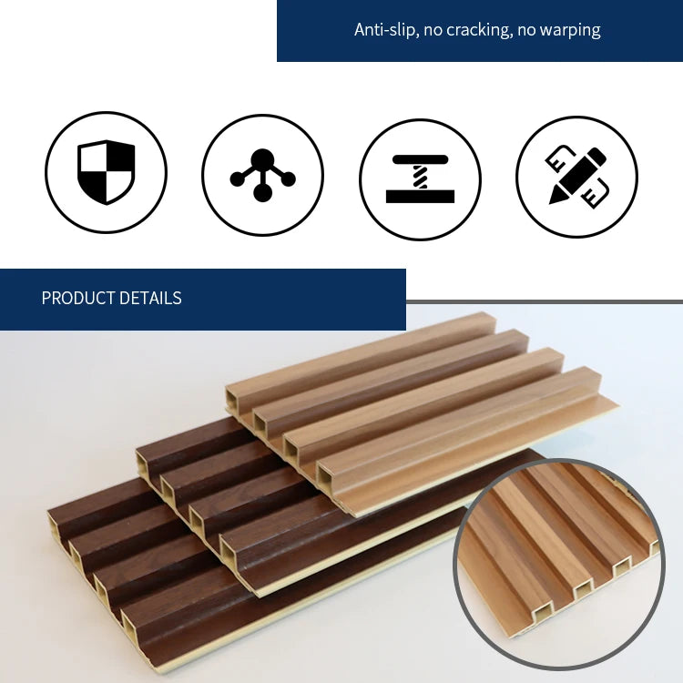 Outdoor WPC Wall Panel 24x48 Inch UV Resistant & IP68 Waterproof, Fireproof Exterior Cladding for Facade/Balcony, Snap Lock Syst
