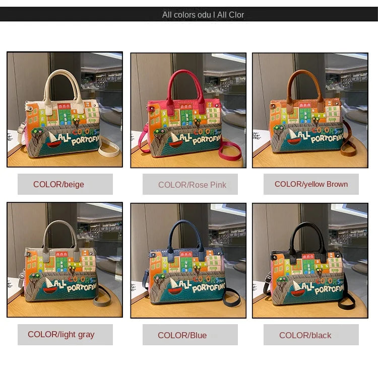 High-Quality Women’s Shoulder Bag Fashion.Features creative 3D embroidery design with a youthful, stylish look. Versatile crossbody bag perfect for everyday wear.