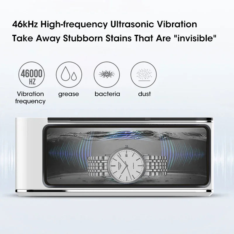 500ML Ultrasonic Household Cleaning Machine High Frequency Vibration Multifunctional Tool Deep Clean for Glasses Jewelry Watch