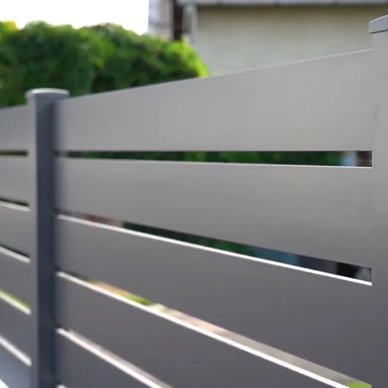 Easy-Install Privacy Decking Fence for Outdoor Wood Garden Fence Vertical Aluminum Metal Slat Fence with Privacy Panels