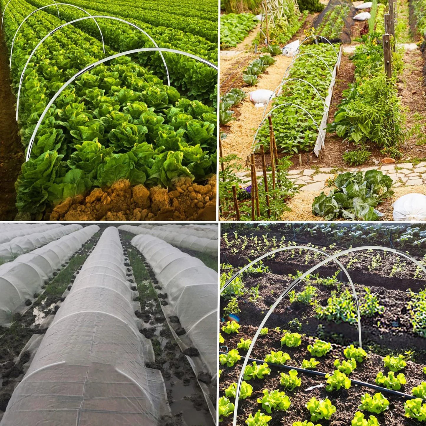 Greenhouse Hoops Set Gardening Folding Fiber Rod Set Arch Shed Bracket Garden Greenhouse Seedling Plant Hoop Grow Tunnel Support