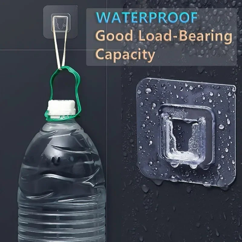 100/2pcs Double-Sided Hook Strong Adhesive Transparent Traceless Wall Hook for Kitchen Bedroom Storage Holder Plug Socket Hanger