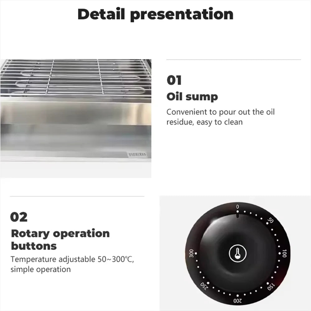Commercial and household electric barbecue stove, smokeless barbecue, energy-saving and non stick pot, multifunctional use