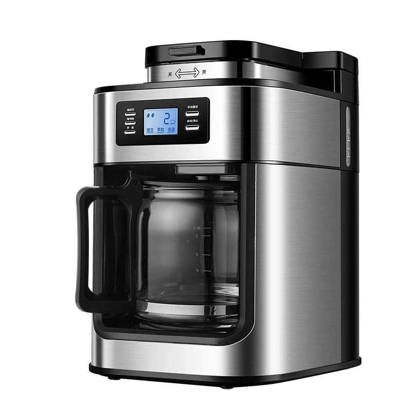 Fully automatic American coffee machine，Coffee beans or powder can be used，Electric grinding drip coffee machine 2-in-1