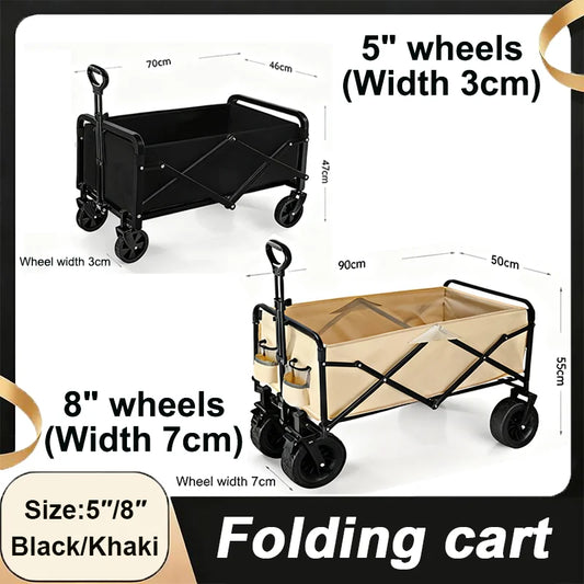 Foldable Garden Trolley Handcart Cart Tool Transport With 4 Wheels For Camping Beach Garden Shopping Outputs Load 80-150 kg Size