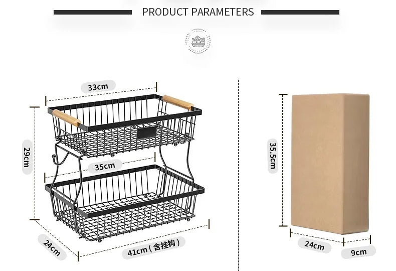 Kitchen Organizer Shelf Double Layer Seasoning Vegetables Fruits Holder Assembly Bathroom Cosmetic Removable Stand Storage Shelf