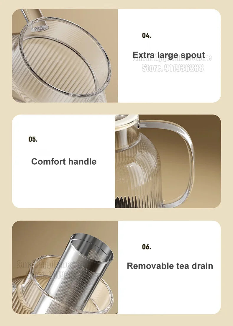 OIDIRE 220v Glass Electric Kettle Health Preserving Pot Tea Maker With Filter Reservation Temperature Adjustable Multi Cooker