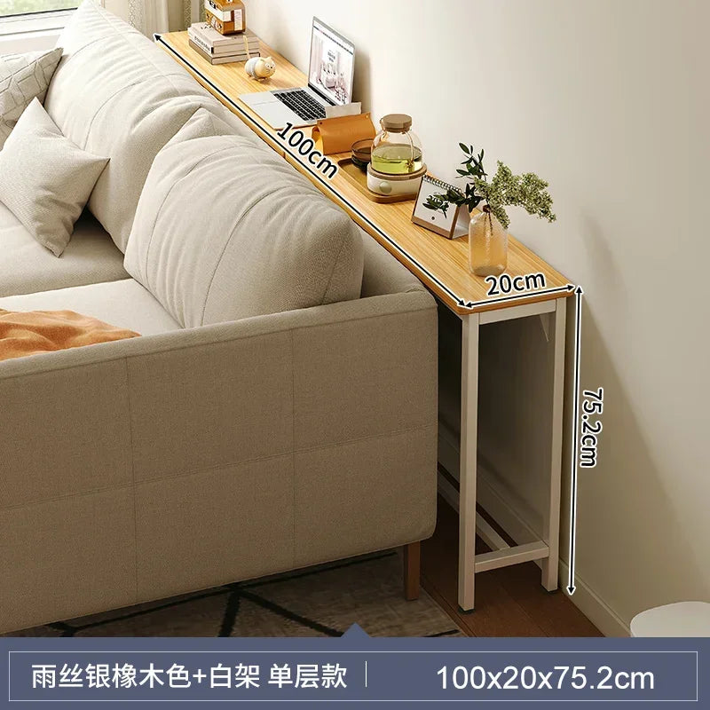 Rear Sofa Gap Table Narrow Side Table Multi-functional Living Room Long Partition Rack Bed Tail Storage Space-Saving Furniture