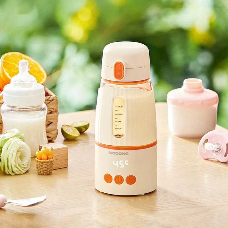 Wireless Milk Conditioner Portable Kettle USB Rechargable Water Bottle LED Display Thermos Cup Portable Heating Cup Milk Warmer