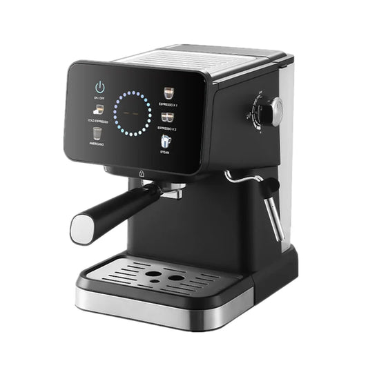 20Bar Espresso Machine – Dual Brew Hot & Cold Features smart touchscreen, milk frother, fast heating, and energy-saving design. Ideal for home baristas to craft café-quality drinks.