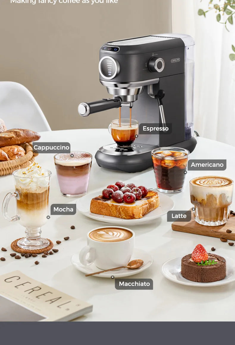 Cafelffe 4in1 Cappuccino Coffee Machine Dolce gusto Nes Capsule Espresso Maker ESE Pod Ground Gift for Lover,Dad,Mom Cafetera