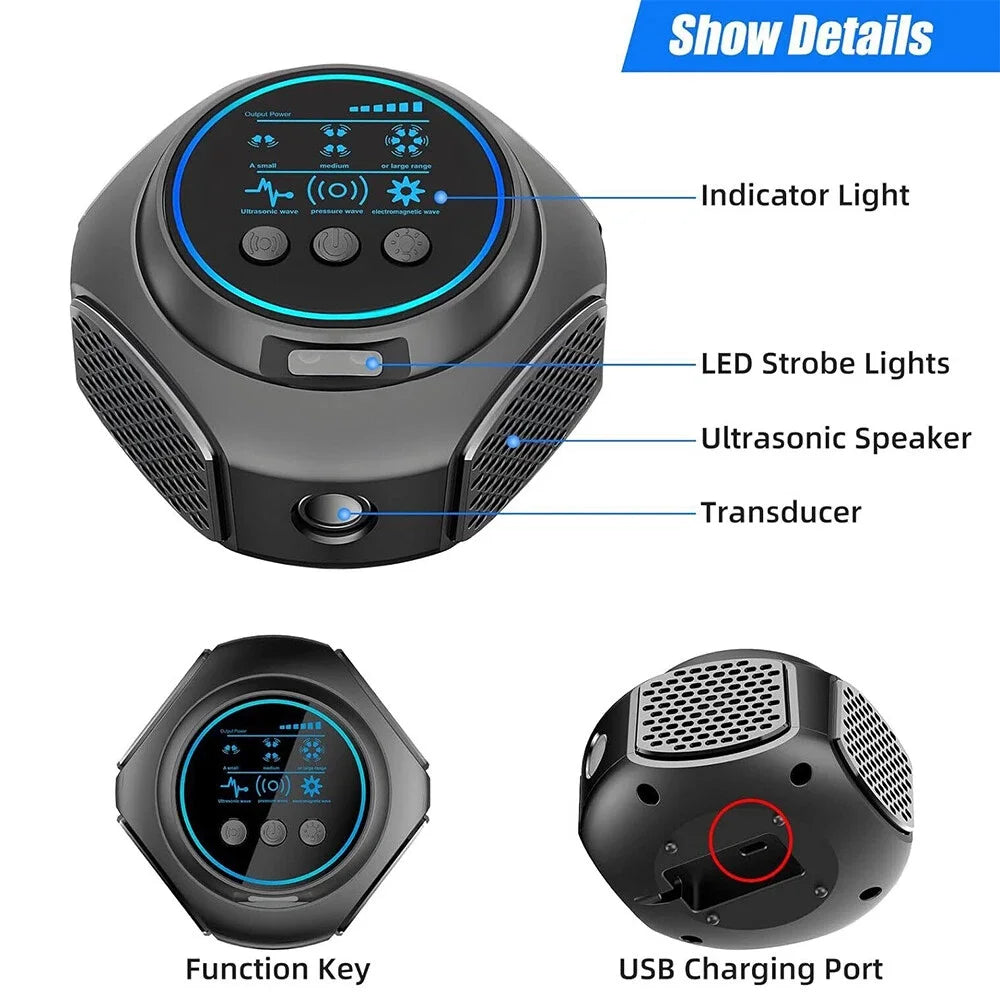 Ultrasonic Electronic Rodent Repellent 360°all-round Degrees Rat Repeller Effectively Repel Flies Cockroaches Mosquitoes