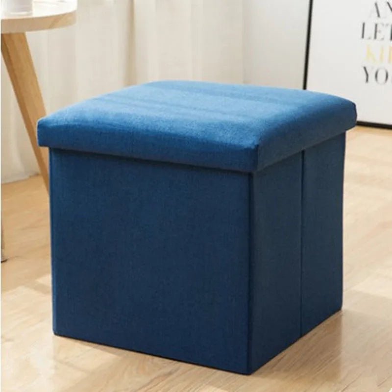 Multifunctional Fabric Organizer Storage Stools Box Foldable Storage Stool Boxes With Padded Seat Home Organization Sundries Box