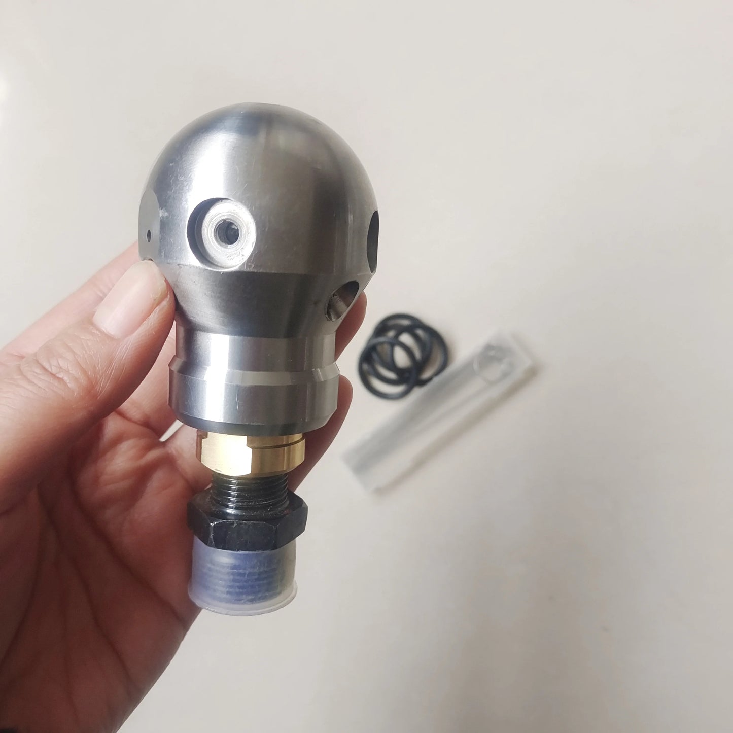 High quality ss sewer cleaning dredge cutter nozzle warthog high pressure washing WT-3/8 Rotating Ball spherical jetter nozzle