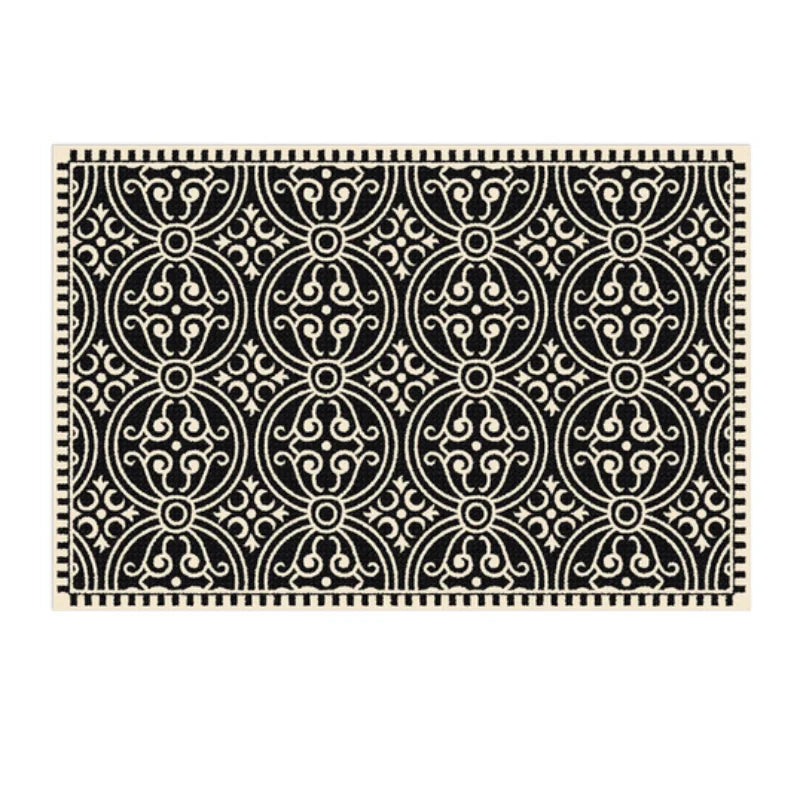 French Retro Rugs for Bedroom Checkerboard Living Room Decoration Carpet Ins Wind Plaid Bedside Floor Mat Large Area Plush Rug