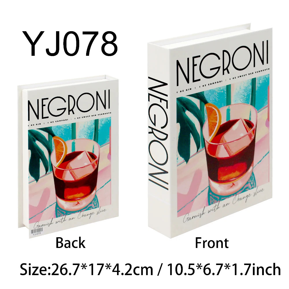 Aperol Cocktail Luxury Fake Books Decoration Coffee Table Decorative Books Club Villa Hotle Decoration Shooting Props Home Extra