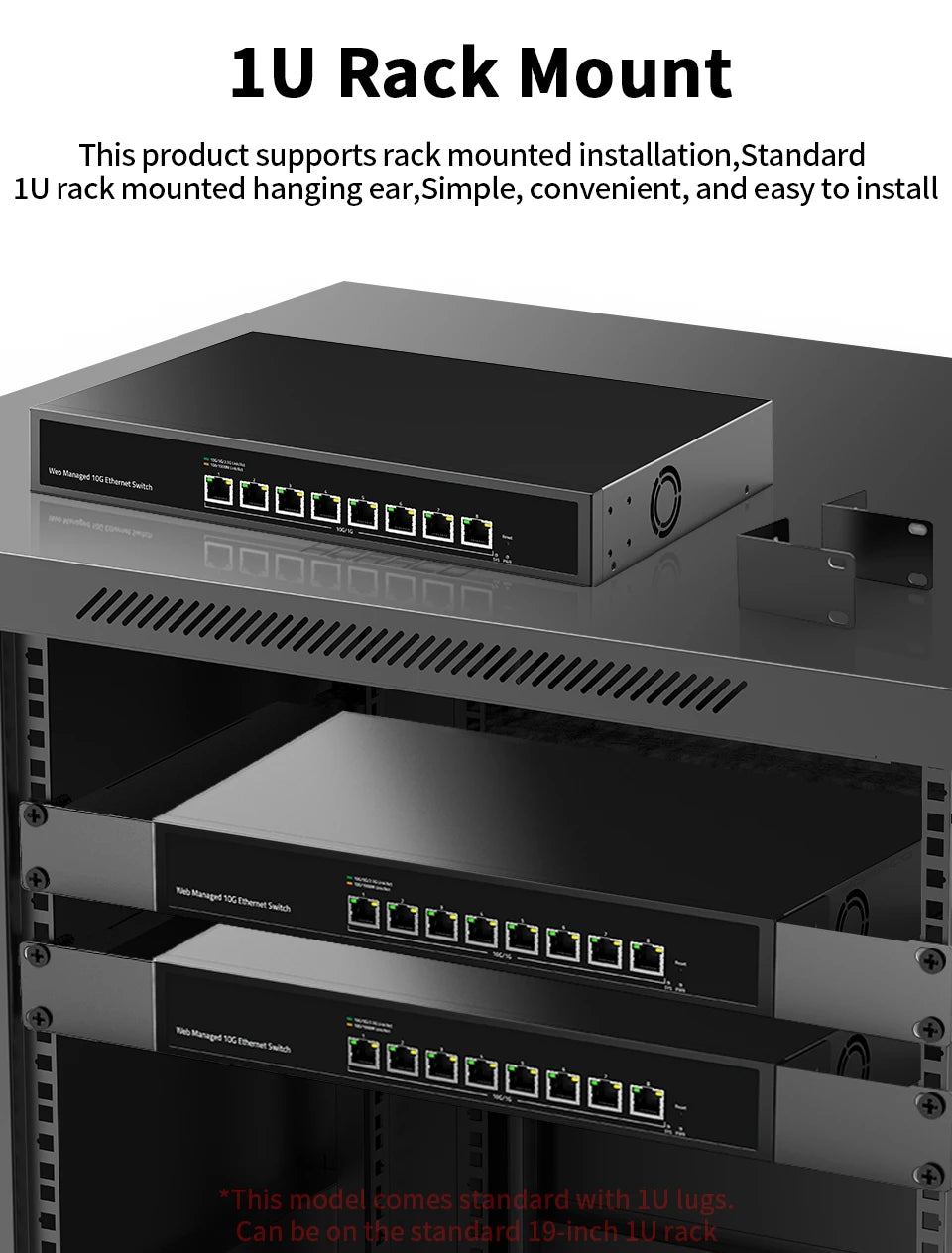 GoodTop 8 Port 10Gb Web Managed Ethernet Switch 10G Network Switch Homelab Network Hub Internet Splitter LACP/VLAN/DHCP Client