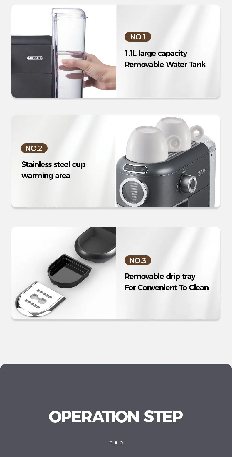 Cafelffe 4in1 Cappuccino Coffee Machine Dolce gusto Nes Capsule Espresso Maker ESE Pod Ground Gift for Lover,Dad,Mom Cafetera