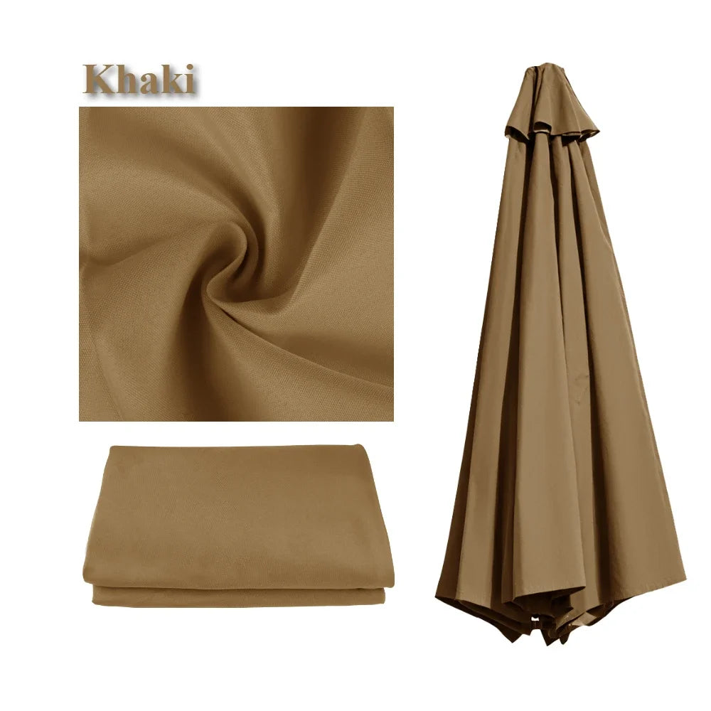 Replaceable Parasol Top Cloth Garden Outdoor Patio Canopy Umbrella Cover Sunshade Garden Canopy UV Protection 2m/2.5m/2.7m/3m