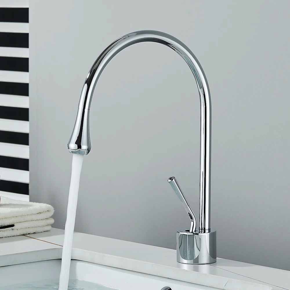 Modern Basin Faucet Bathroom Sink Faucets 360 Rotation Deck Mounted Bathroom Faucet Hot Cold Water Tap Crane For Kitchen Or Bath