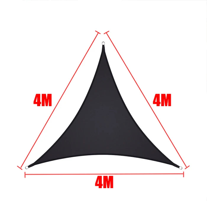 Black All size Waterproof Sun Shade Sail Square Rectangle Garden Terrace Canopy Pool Shade Triangle Camp Hiking Yard Awning