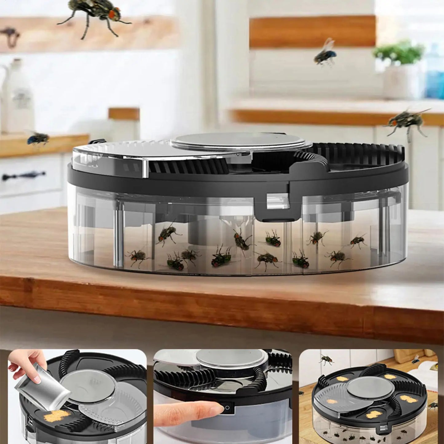 Automatic Fly Catcher Electric Fly Trap Catcher Device Indoor Rechargeable Rotating Repel Tool Household Flying Control For Gnat