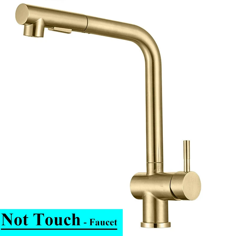 White Touch Kitchen Sink Faucets Hot Cold Pull Out Kitchen Sink Mixer Tap 304 Stainless Steel Sensor Touch on Kitchen Faucet