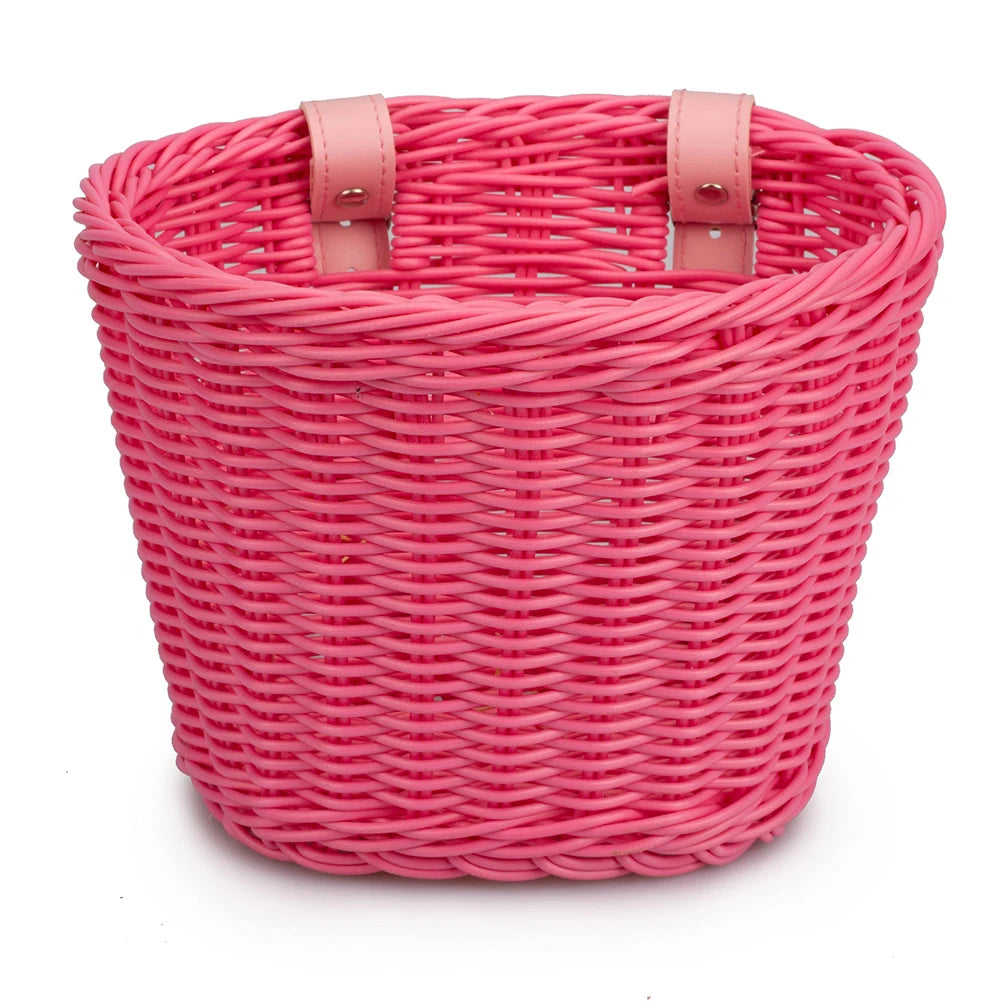 Kids Bike Basket Cycling Handlebar Pouch Bicycle Wicker Baskets Child Scooter Front Storage Basket Children Bike Carrier Bags