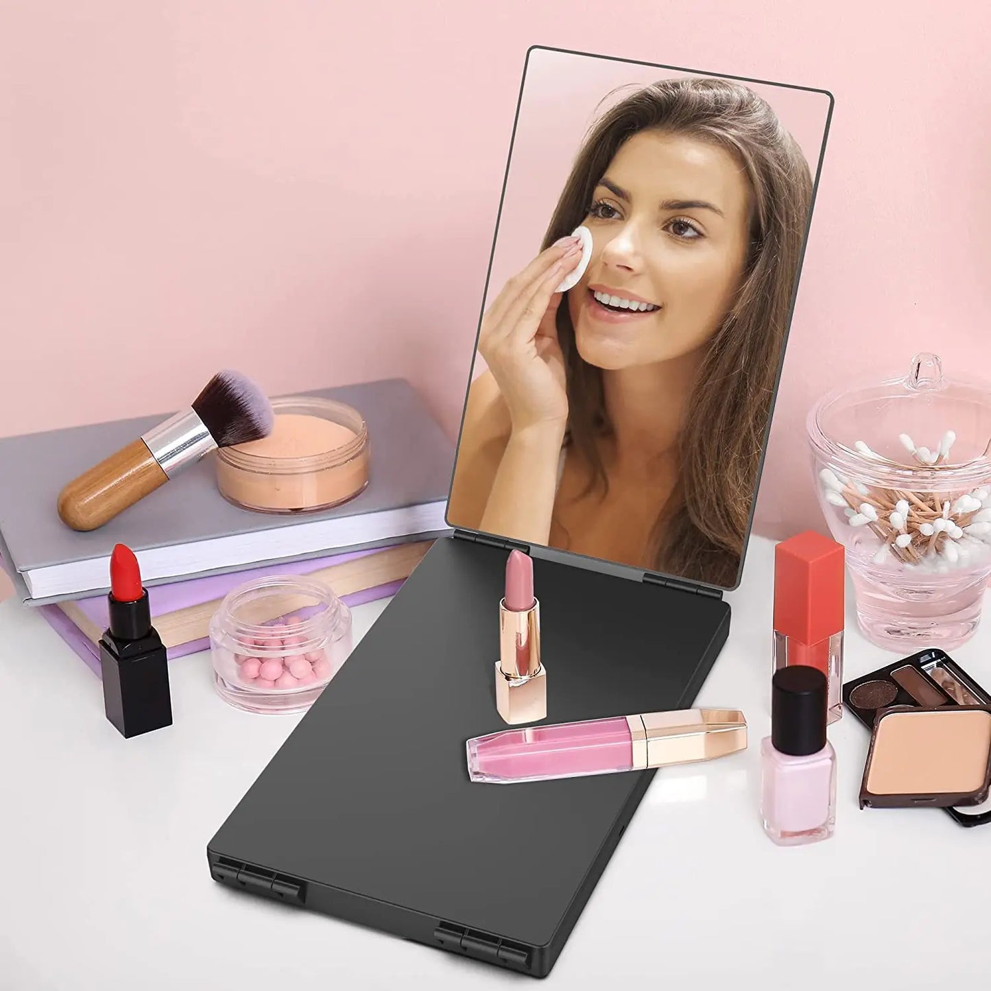 3-Way Mirror with LED 360 Trifold Hair Cut Mirror with Lighting Self Hairdressing Mirror For Hair Suitable For Haircut Styling
