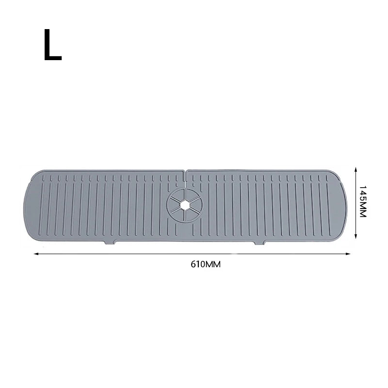 Silicone Faucet Drain Pad Kitchen Household Anti-Splash Non-Slip Faucet Pad Dry Foldable Washing Countertop Soap Non-Slip Pad