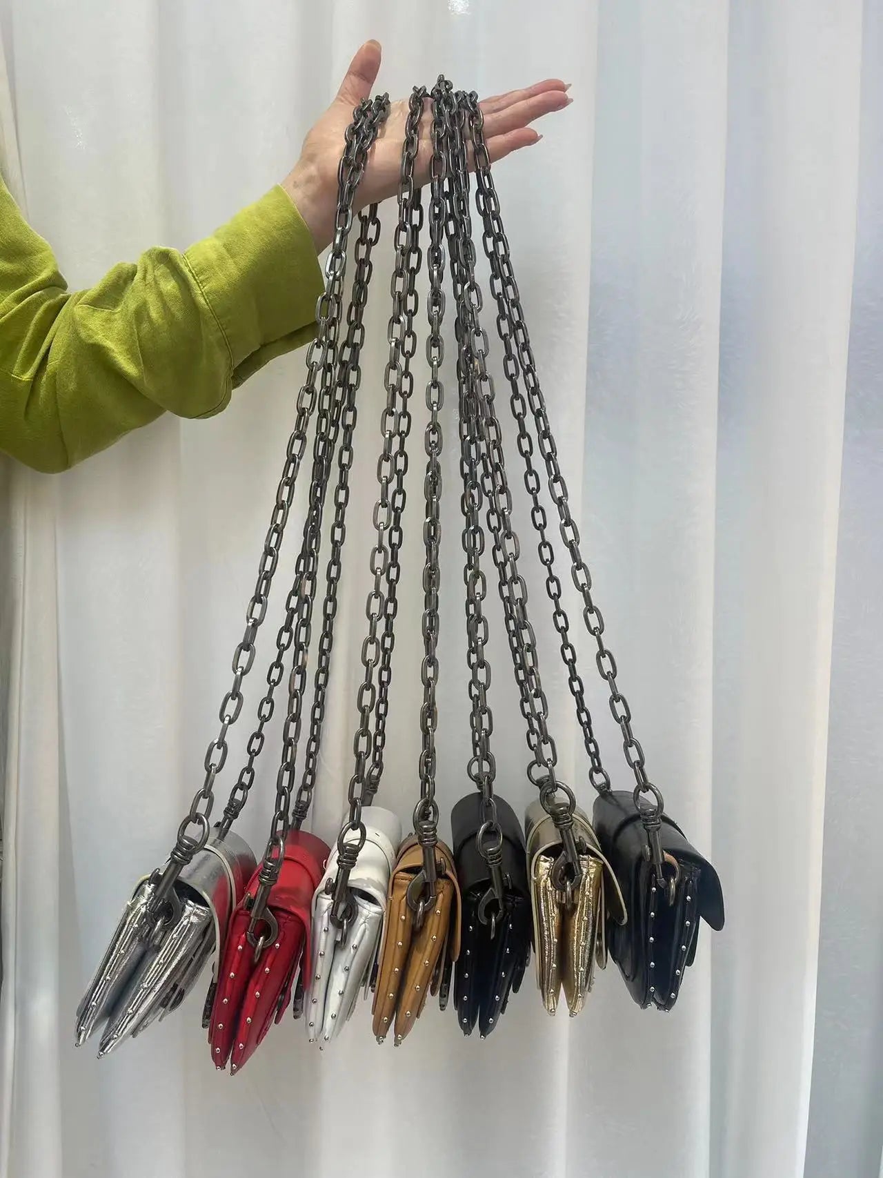 Multi-Color French Design Mini Waist Bag Classic Rivet Style Chic round design with a simple, versatile look. Compact and stylish, perfect for everyday wear.