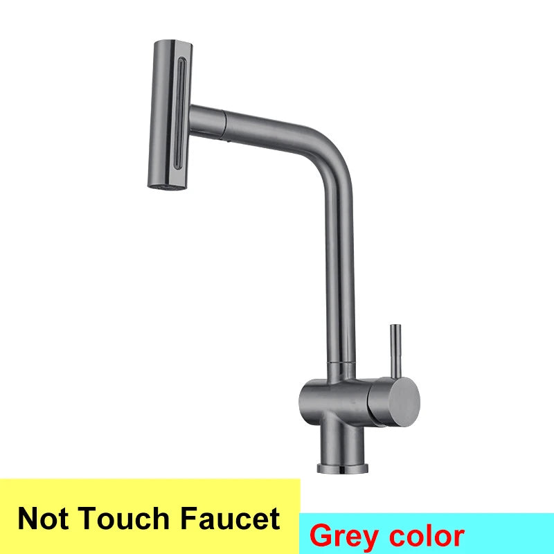 White Touch Kitchen Sink Faucets Hot Cold Pull Out Kitchen Sink Mixer Tap 304 Stainless Steel Sensor Touch on Kitchen Faucet
