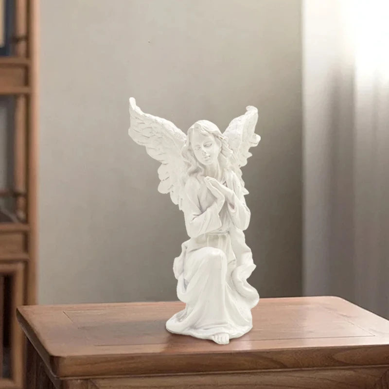 Resin Angel Statues Europe Christmas Manger Scene Girl Figurines Home Interior Desktop Decor Accessories Object Collection Bless