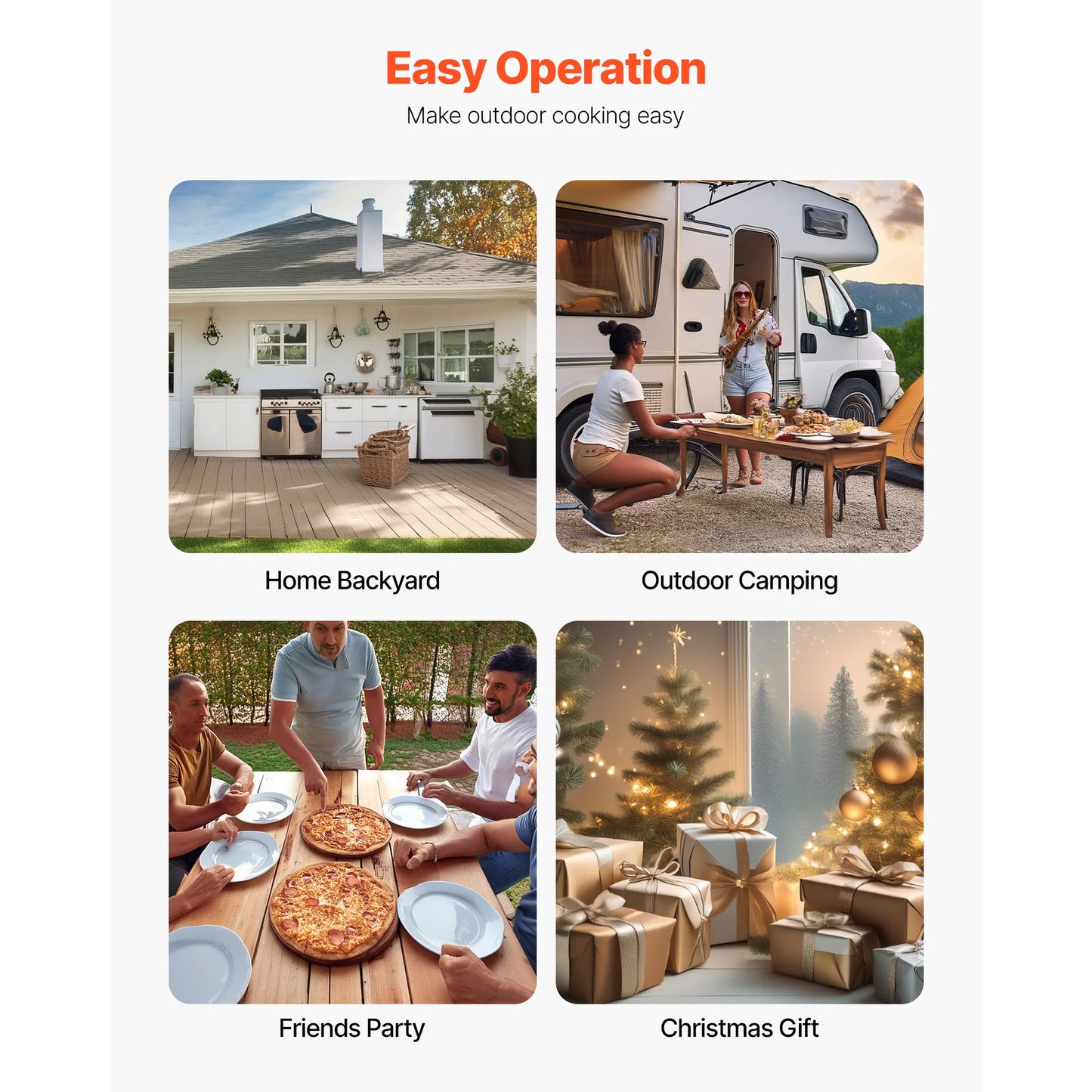 SucceBuy 12 Inch Outdoor Pizza Oven Wood Fired Pizza Ovens Pellet Pizza-Stove with Thermometer for Outside Backyard Patio Campin