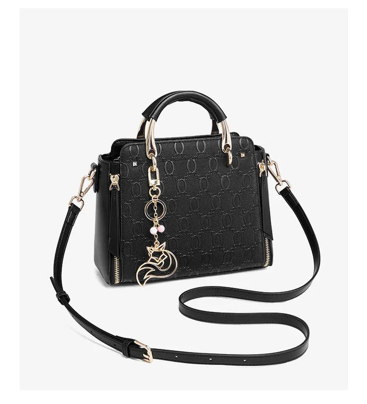 Cowhide Leather Women’s Handbag Luxury Design Elegant shoulder, crossbody, and tote style in one. Spacious and stylish, perfect for moms and everyday use.