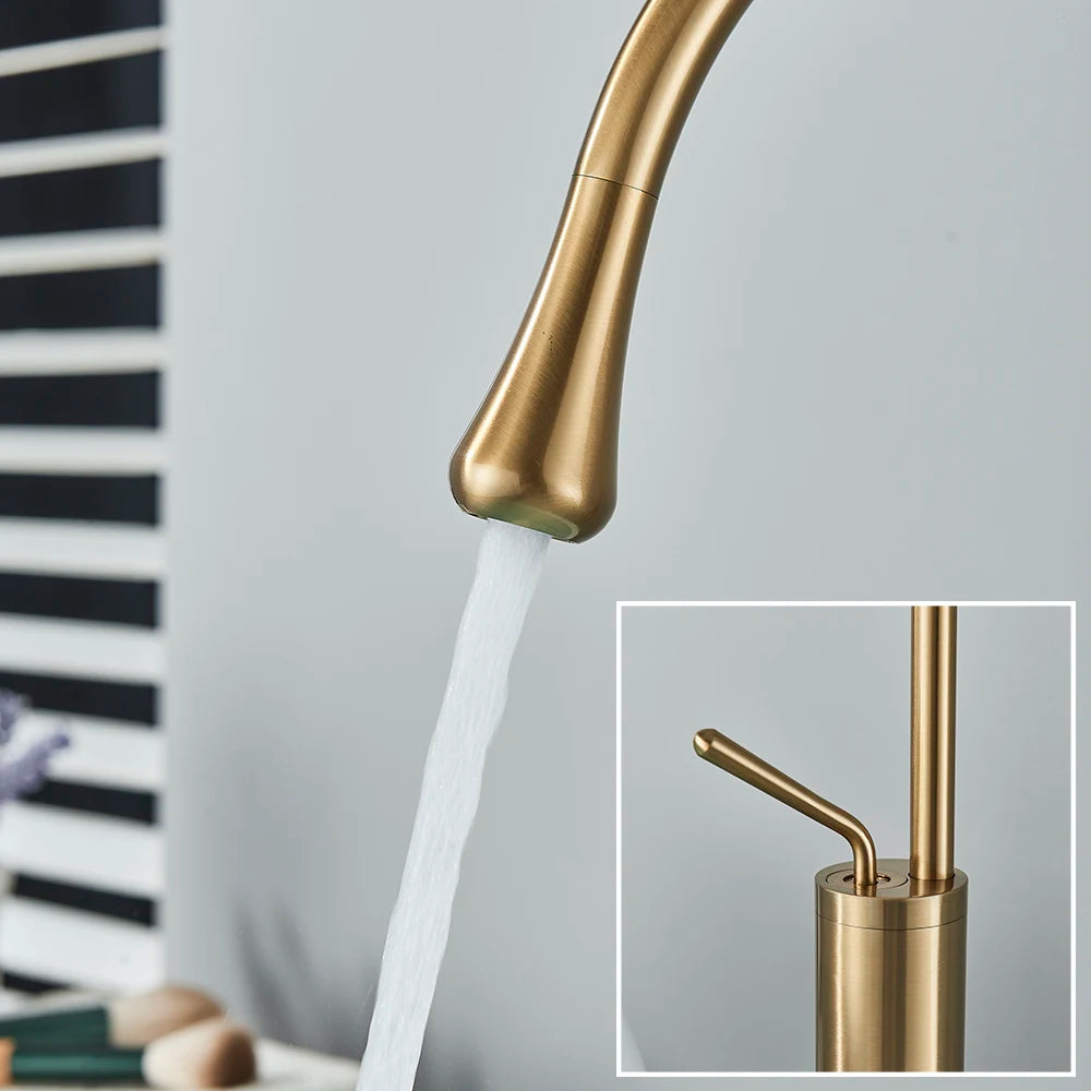 Modern Basin Faucet Bathroom Sink Faucets 360 Rotation Deck Mounted Bathroom Faucet Hot Cold Water Tap Crane For Kitchen Or Bath
