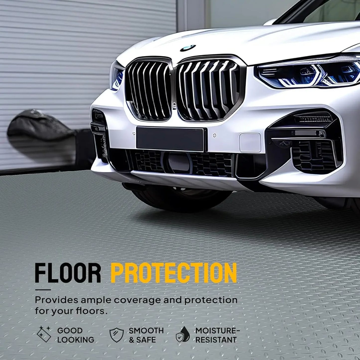 NEW 7.5 x 20 FT Garage Floor Mat, Thickened Diamond Plate PVC Garage Mats Flooring Roll for Under Car, Garage Parking Mats