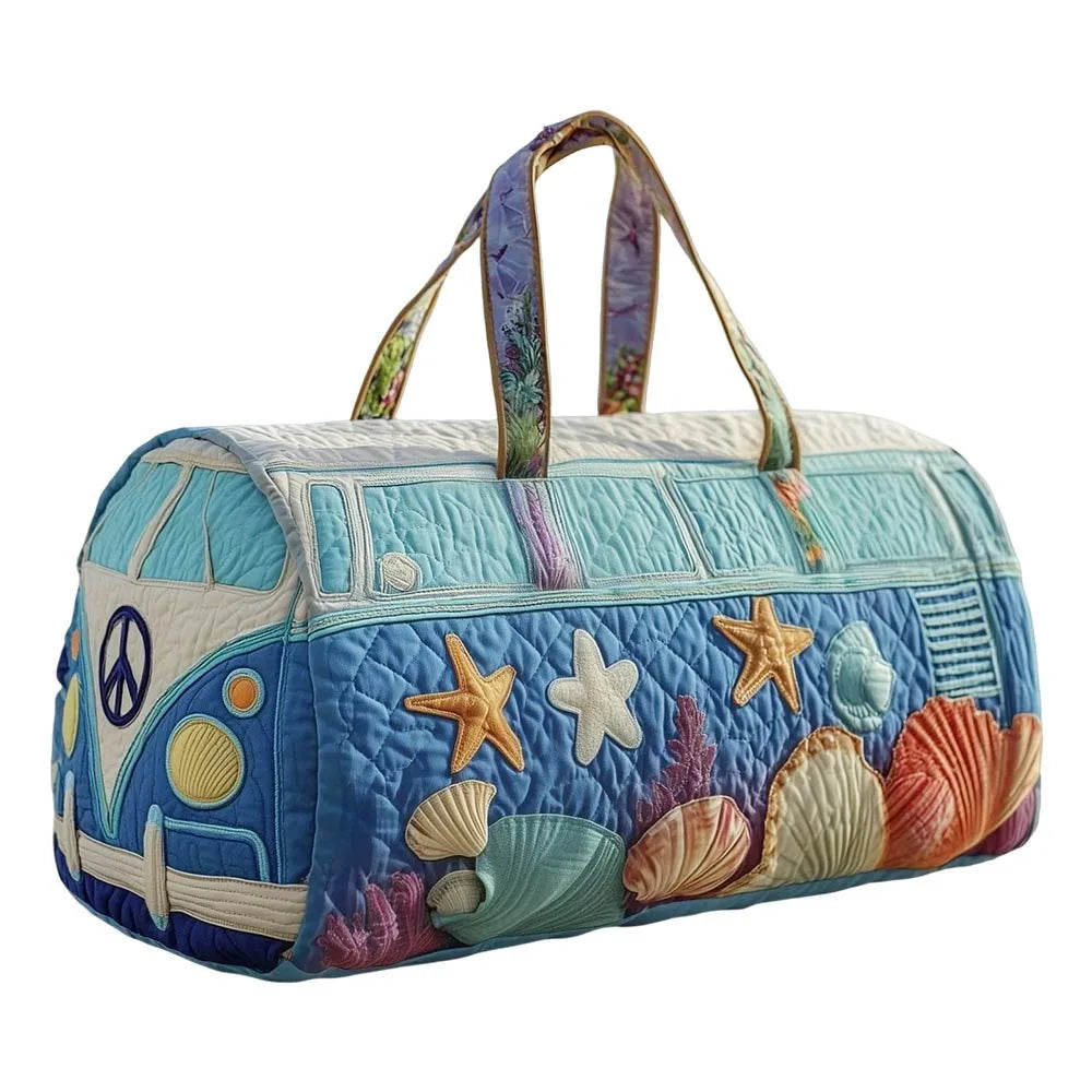 Quilted Cotton Quilted Travel Bag 3D Design Hippie Vibe Duffle Bag Frog Pattern Boho Style Printed Yoga Bag Yoga Practice