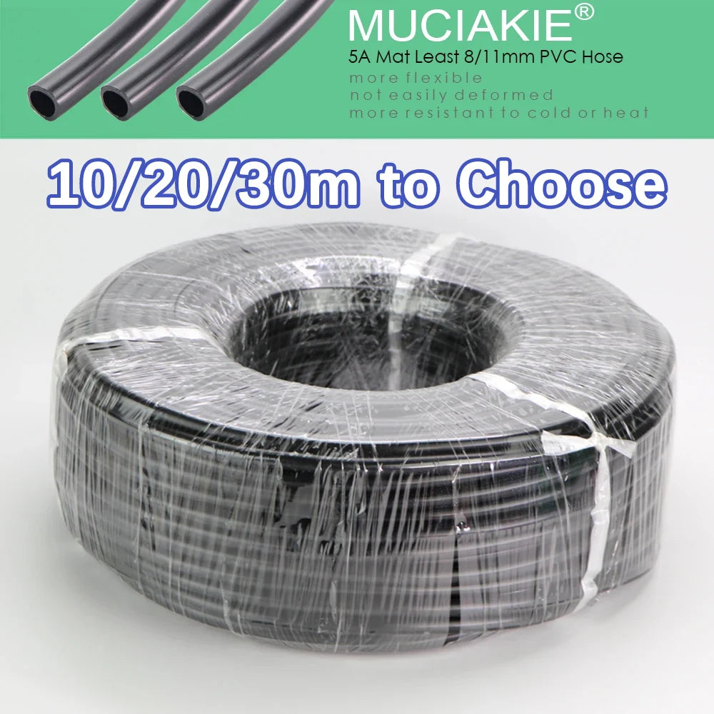 Durable 3/8" 8/11mm PVC Hose Tube for Lawn Potted Plant Greenhouse DIY Drip Sprinkler Watering System Garden Irrigation Supplies