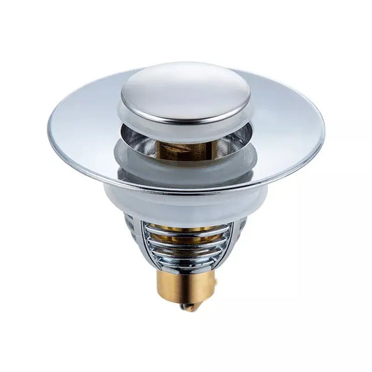 Basin Sink Drain Waste Pop Up Drain Stopper Push Button Bathroom Faucet Accessories